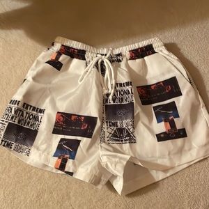 SHEIN white printed shorts